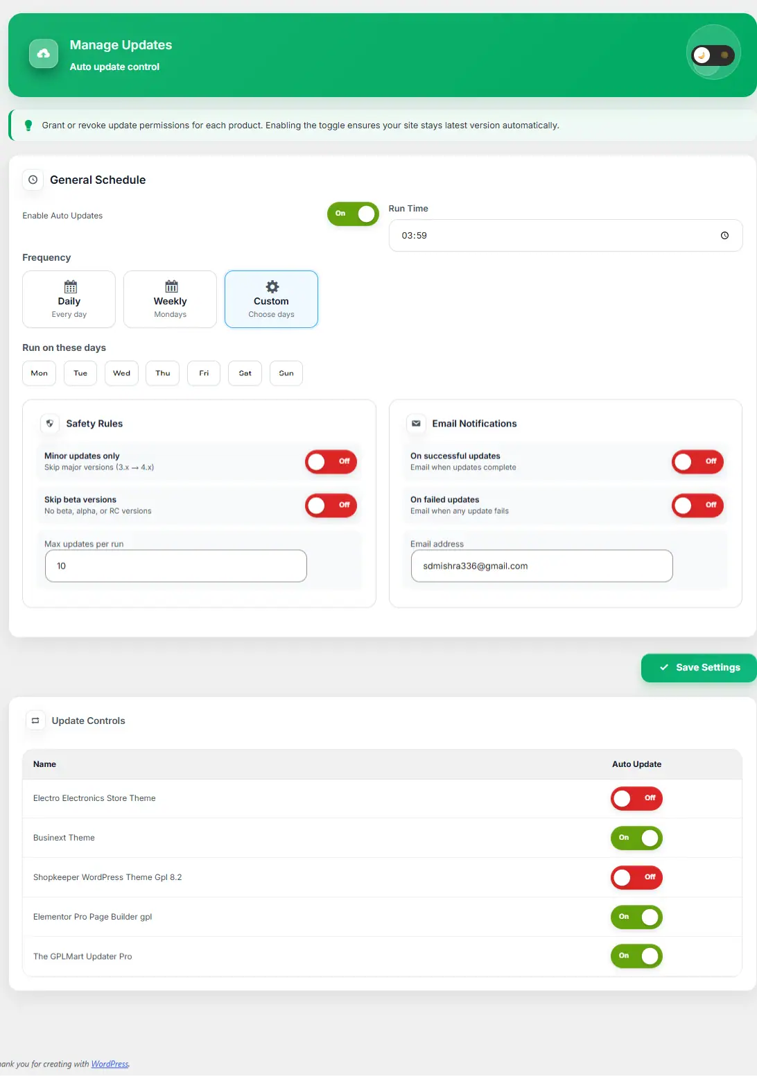 Manage Updates